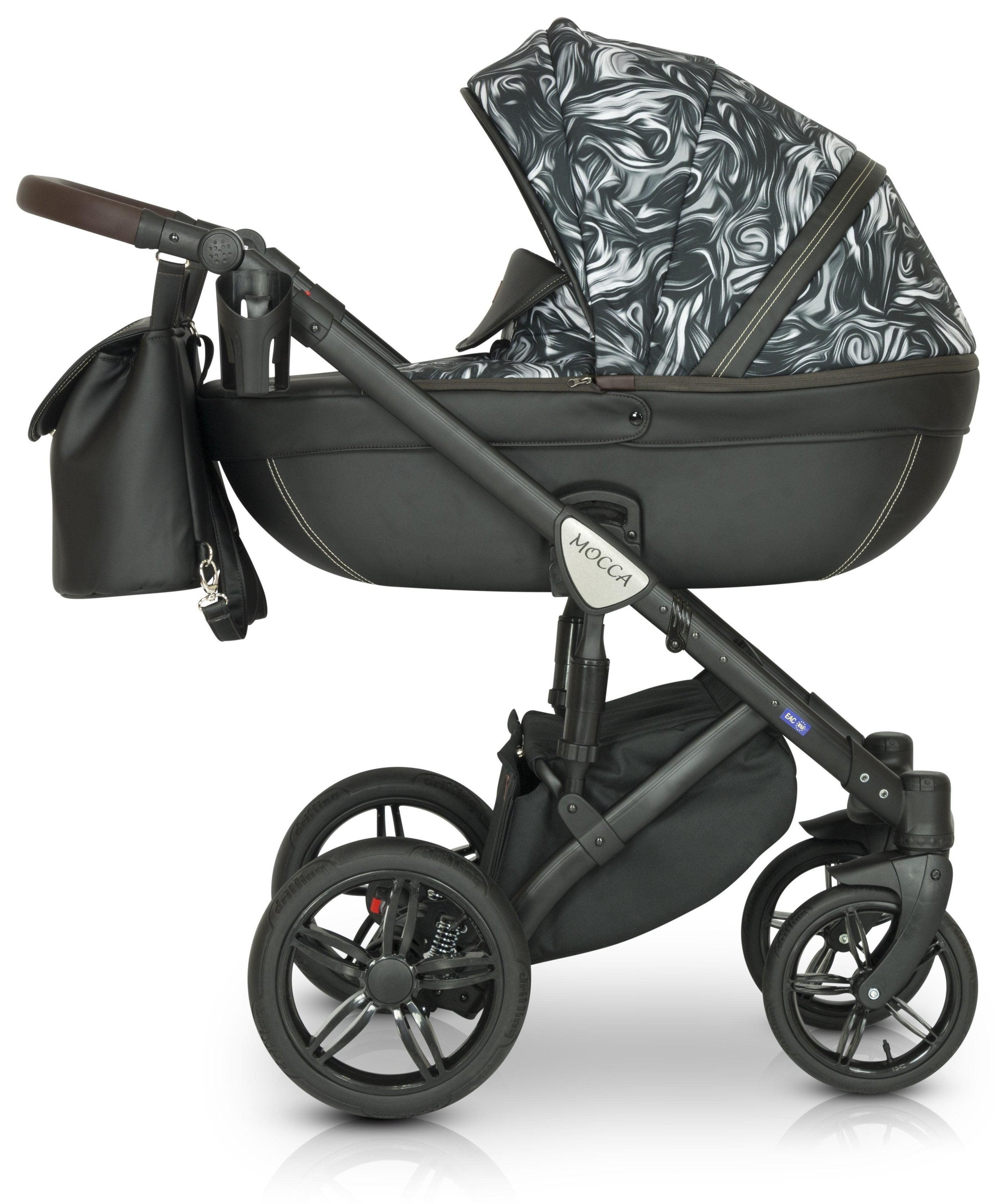 White 2024 leather pram